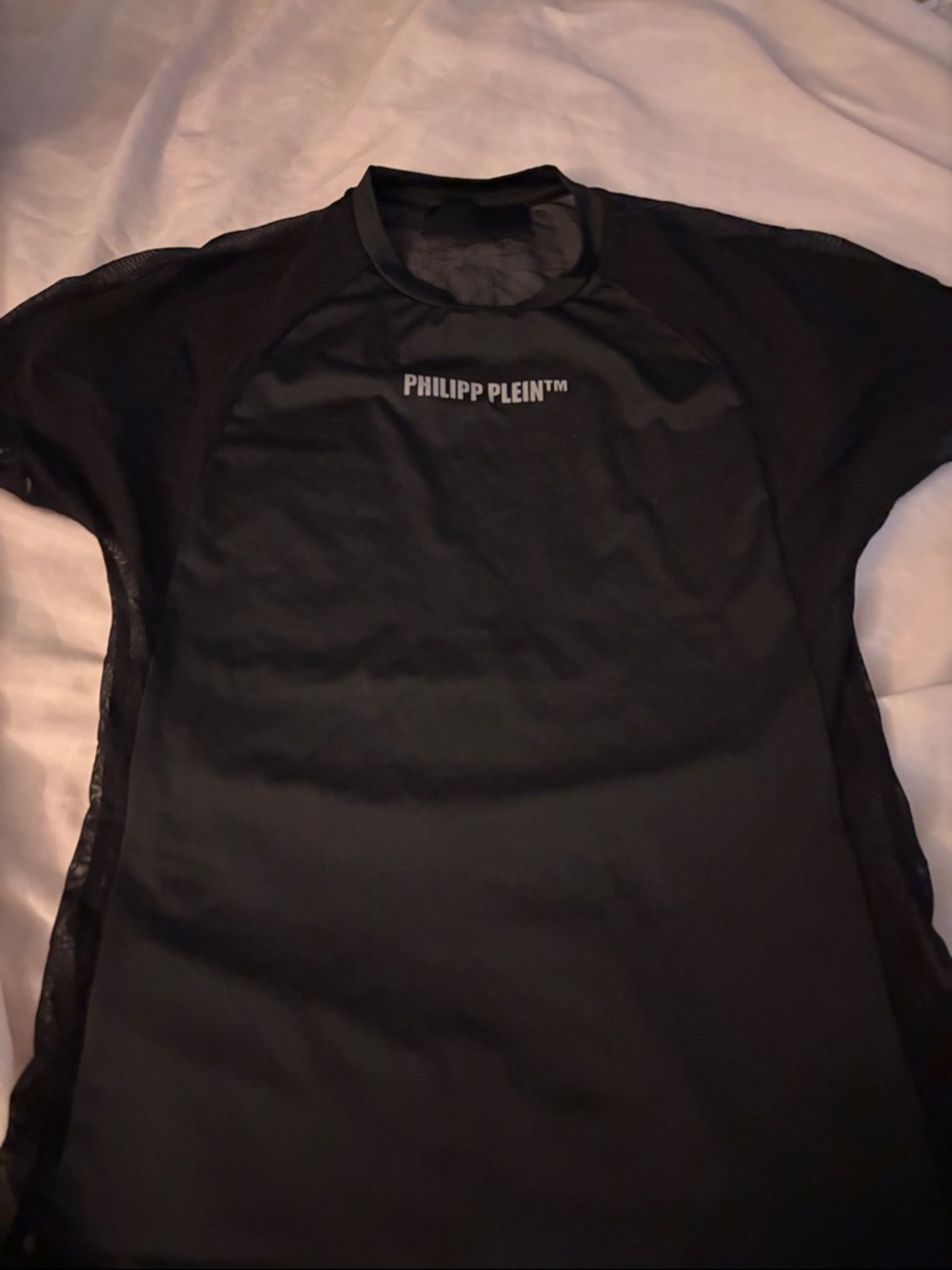 Philipp Plein Black Tee with White Logo